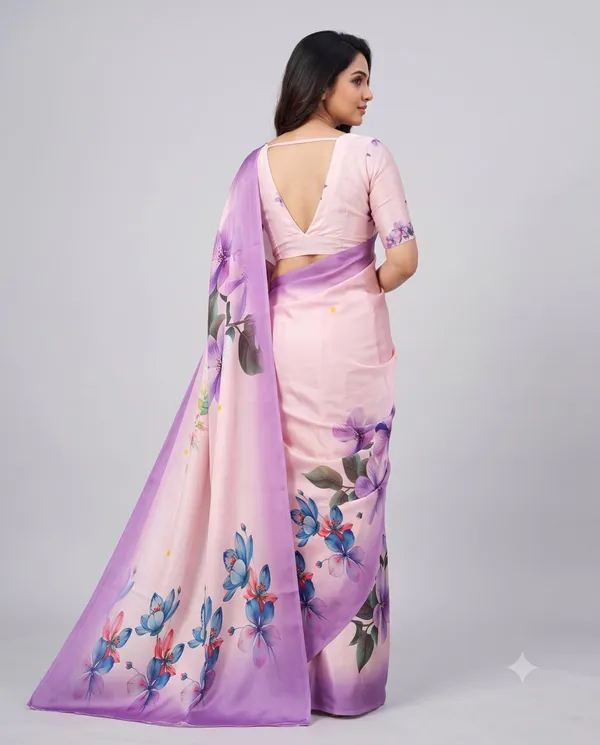 Pink_Cotton_Floral_Print_Saree_For_Women