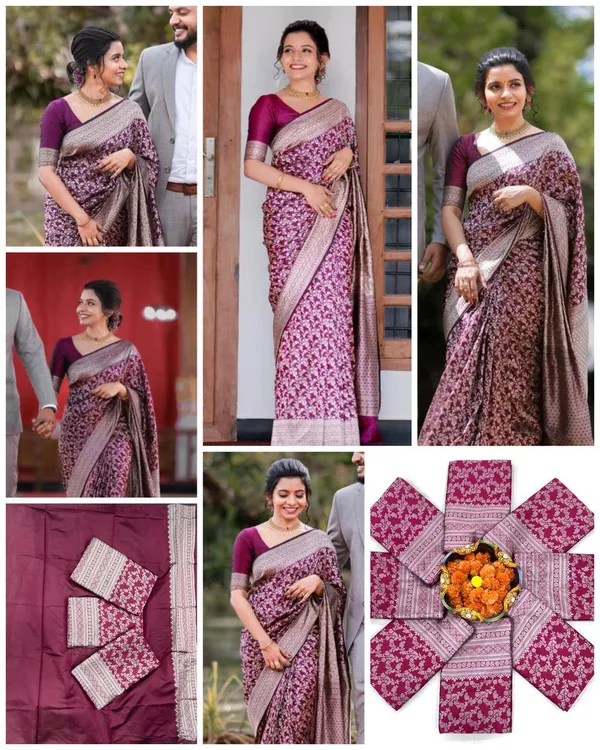 Purple_Silk_Floral_Printed_Saree_For_Women