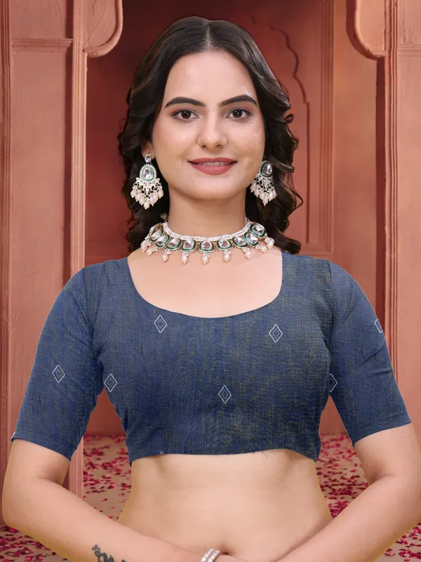 Blue_Black_Cotton_Tree_Motif_Printed_Saree_For_Women