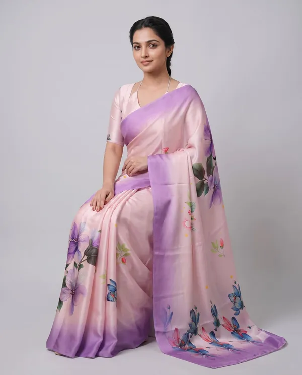 Pink_Cotton_Floral_Print_Saree_For_Women