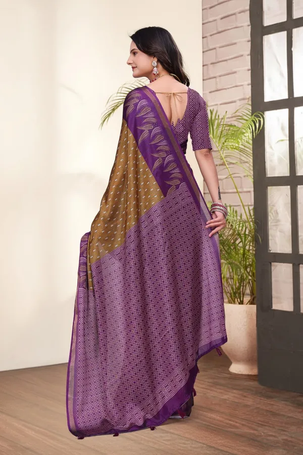 Purple_Cotton_Floral_Leaf_Motif_Printed_Saree_For_Women