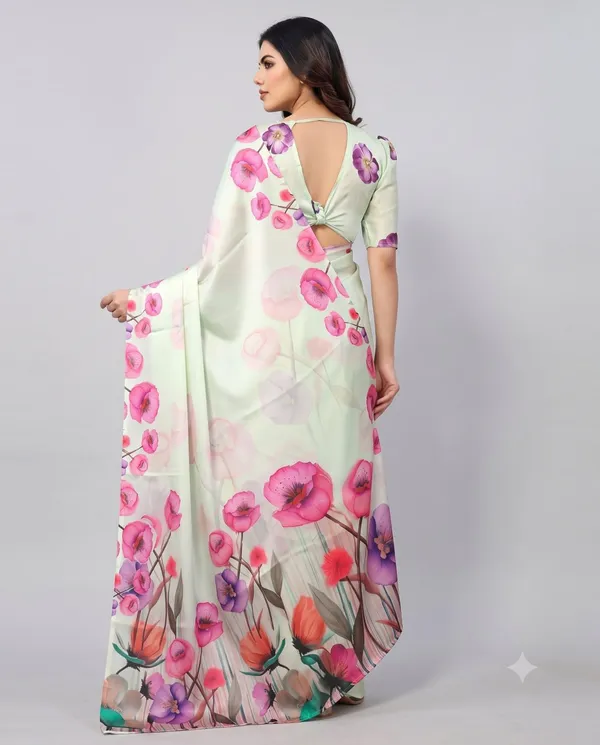 Mint_Green_Cotton_Floral_Print_Saree_For_Women