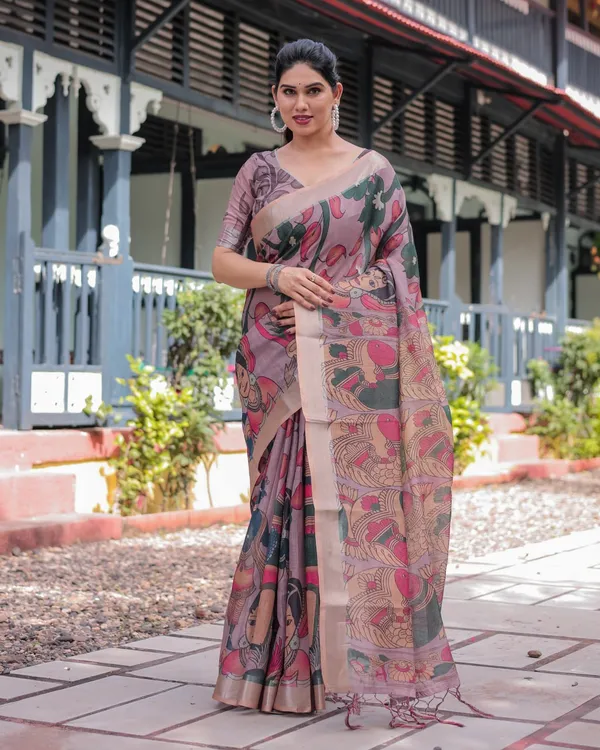 Mauve_Cotton_Floral_Printed_Saree_For_Women