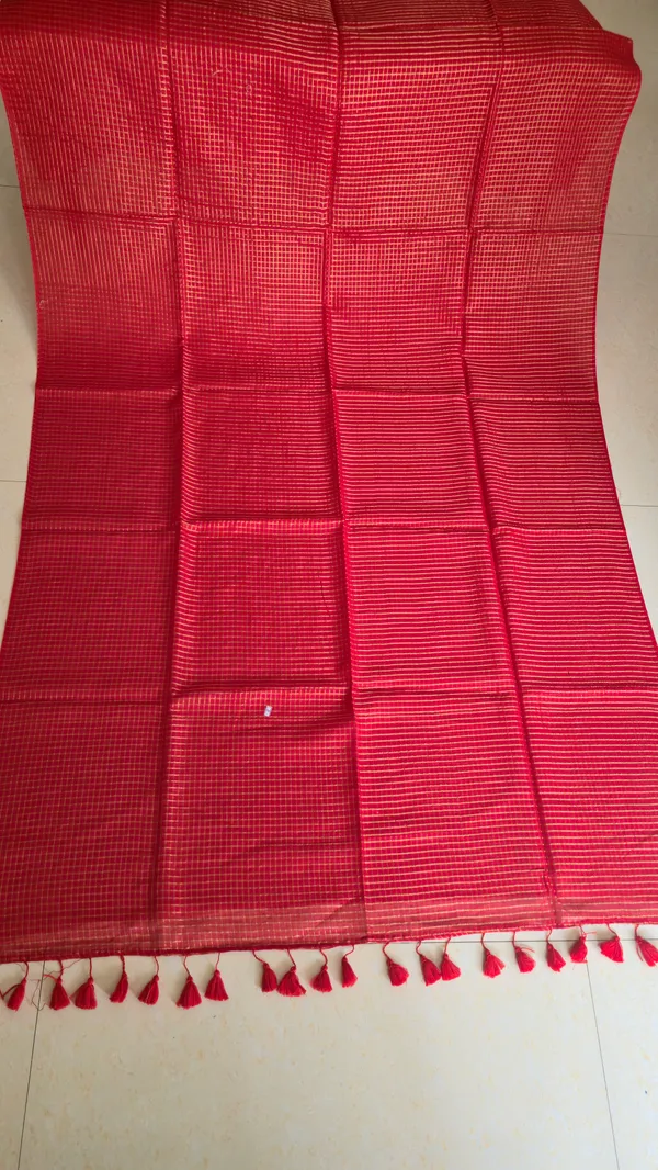 Red_Small_Zari_Checks_Mul_Cotton_Saree