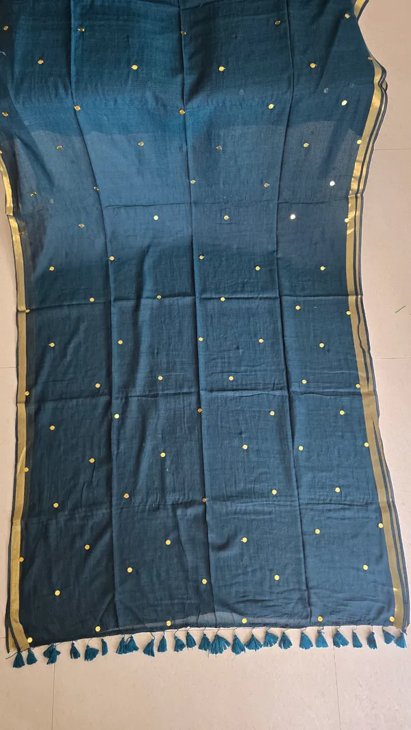 Bottle_Green_Gini_Sequins_Mul_Saree