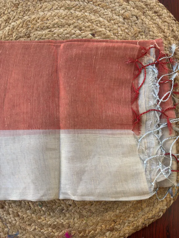 Raga_Ivory_and_Orange_Half_and_Half_Mul_Tissue_Saree