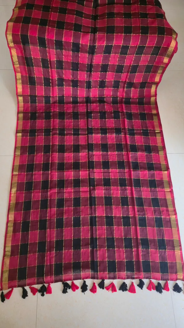 Black_And_Red_Zari_Checks_Mul_Saree
