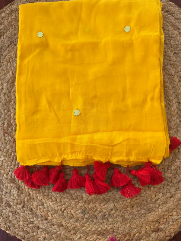 Yellow_Gini_Sequins_Mul_Saree