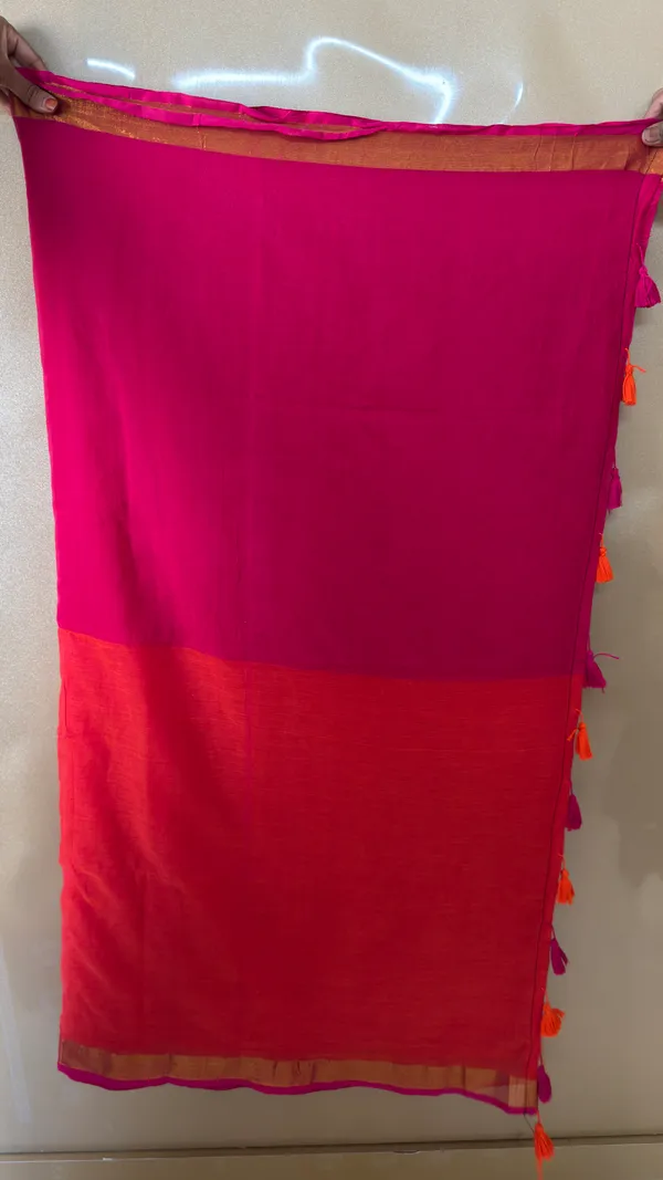 Pink_Orange_Half_and_Half_Mul_Saree_for_Women
