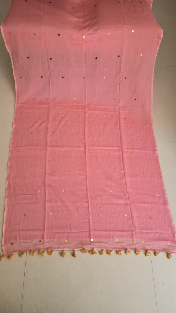 Peach_Rashmika_Inspired_Gini_Sequins_Mul_Saree