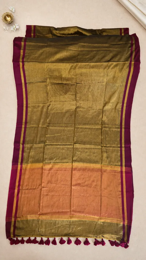Raga_Maroon_Gap_Border_Mul_Tissue_Saree