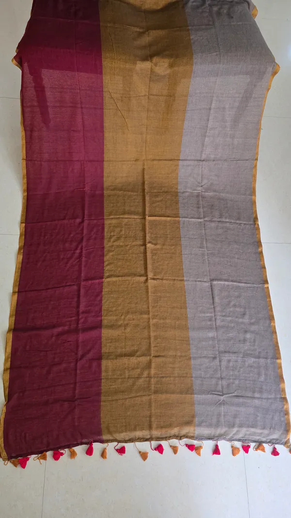 3D_Pattern_Maroon_Mul_Saree