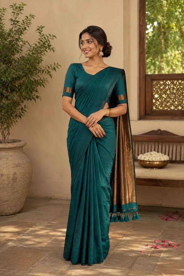 Acrylic_Cotton_Bottle_Green_Nayanthara_inspired_Saree_for_Women