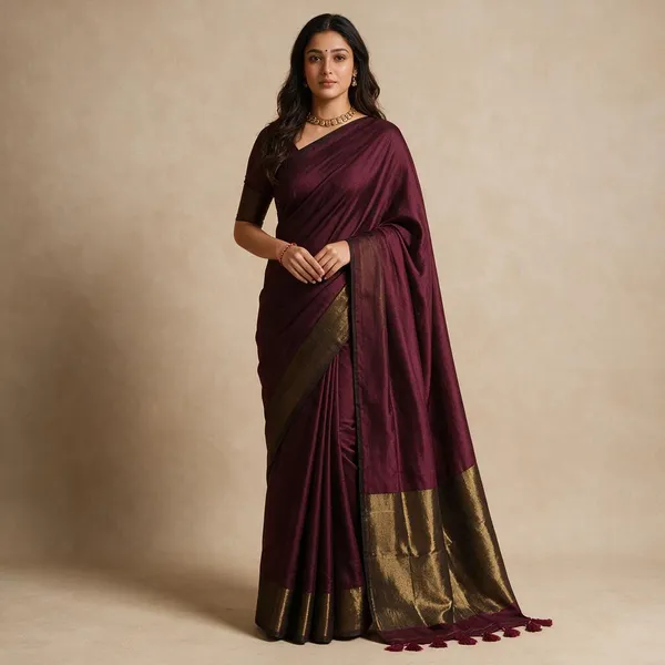Acrylic_Cotton_Maroon_Color_Nayanthara_Inspired_Saree_For_Women