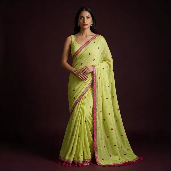 Neon_Green_With_Pink_Lace_And_Flower_Embroidered_Mul_Saree