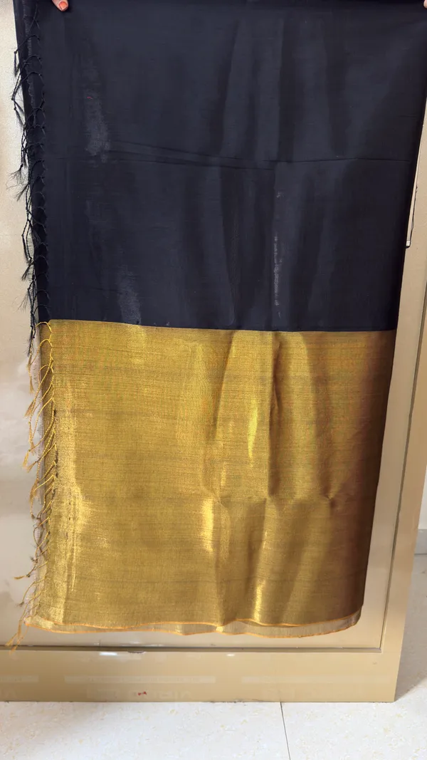 Black_and_Gold_Half_and_Half_Mul_Tissue_Saree