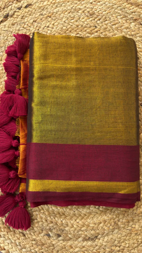 Raga_Maroon_Gap_border_Mul_Tissue_Saree