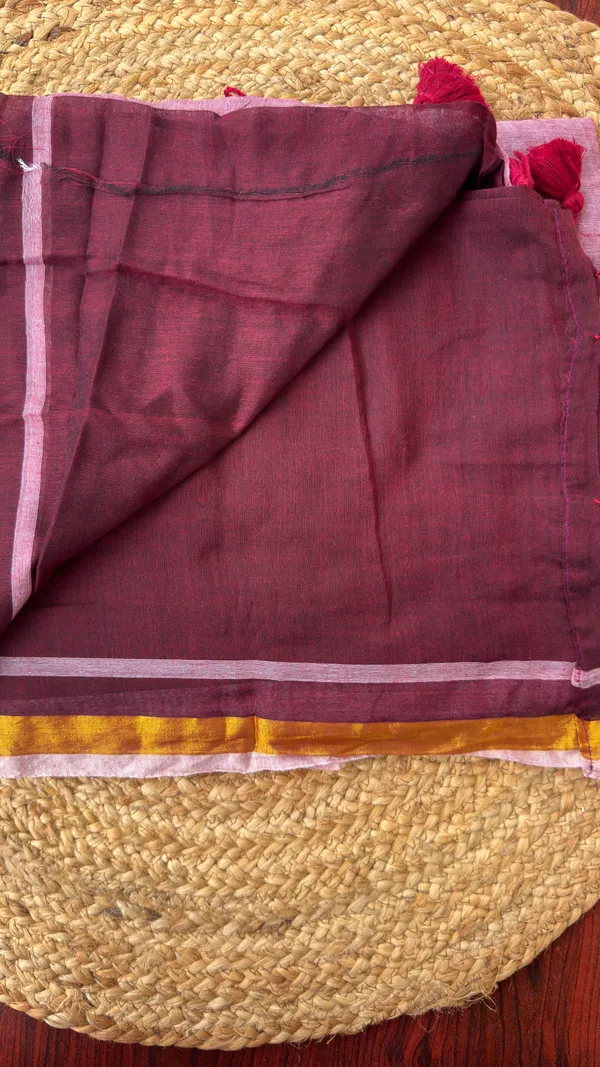 Maroon_and_Mauve_color_Half_and_half_mul_Saree