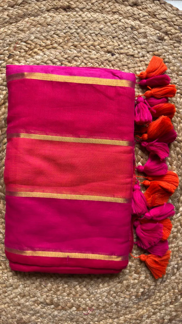 Orange_Pink_Rainbow_Stripes_Mul_Saree_For_Women
