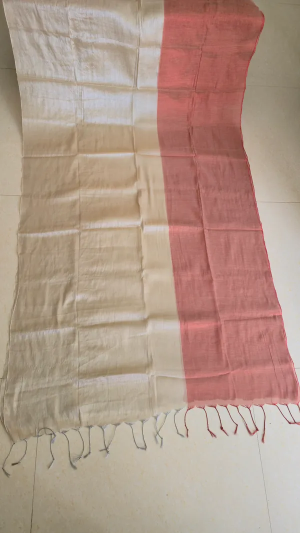Raga_Ivory_And_Orange_Half_And_Half_Mul_Tissue_Saree