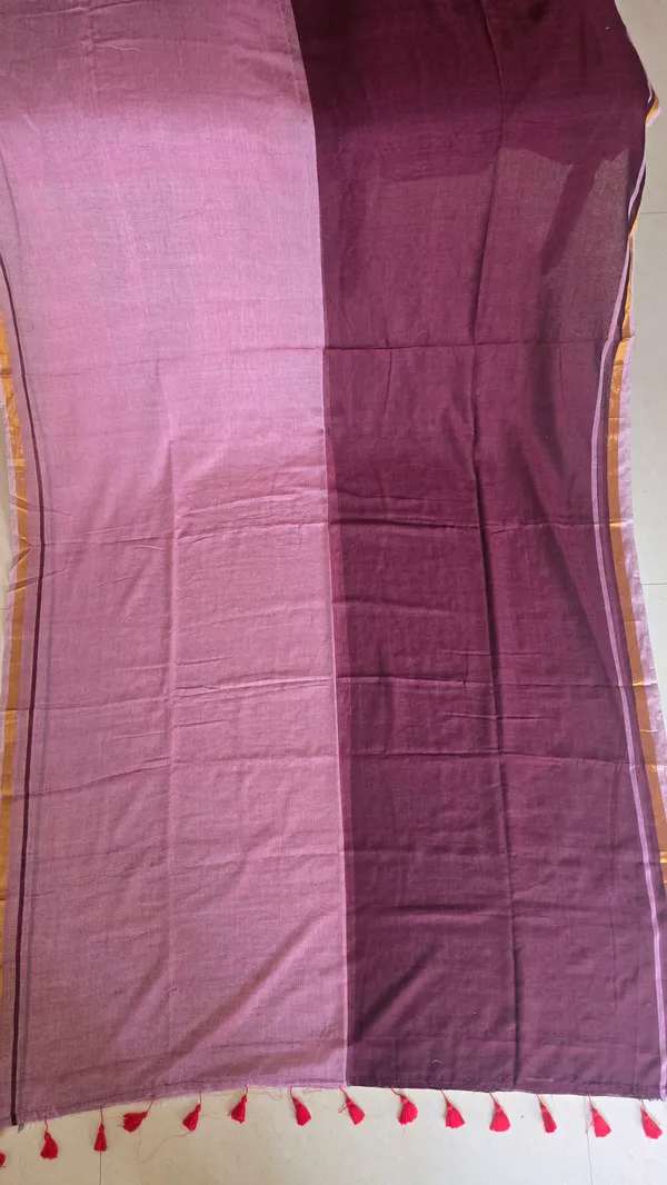Maroon_And_Mauve_Color_Half_And_Half_Mul_Saree