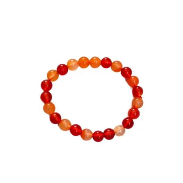 Carnelian_Beaded_Stretch_Bracelet