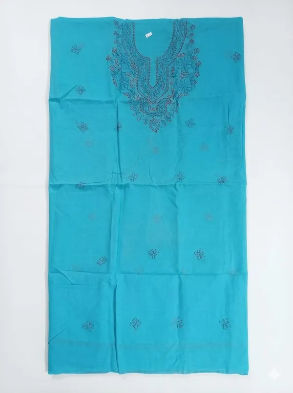Turquoise_Embroidered_Unstitched_Kurta_Fabric_for_Women