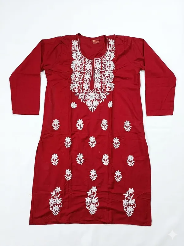 Maroon_Embroidered_Straight_Kurta_for_Women