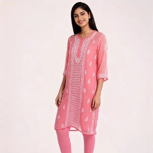 Pink_Georgette_Straight_Embroidered_Kurta_For_Women