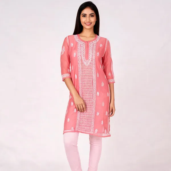 Pink_Georgette_Straight_Embroidered_Kurta_For_Women