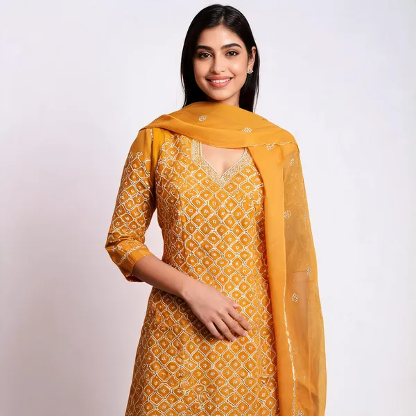 Mustard_Cotton_Sleeveless_Embroidered_Unstitched_Suit_Material_For_Women