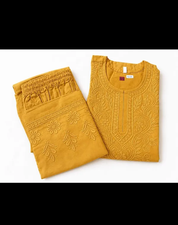 Mustard_Embroidered_Kurta_Pant_Set_for_Women