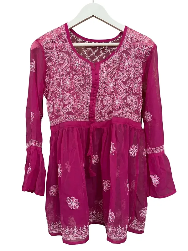 Magenta_Sheer_Embroidered_Flared_Dress_for_Girls