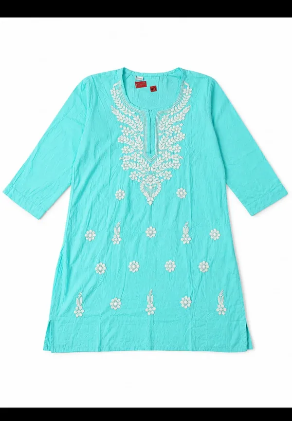Turquoise_Floral_Embroidered_Straight_Kurta_for_Women