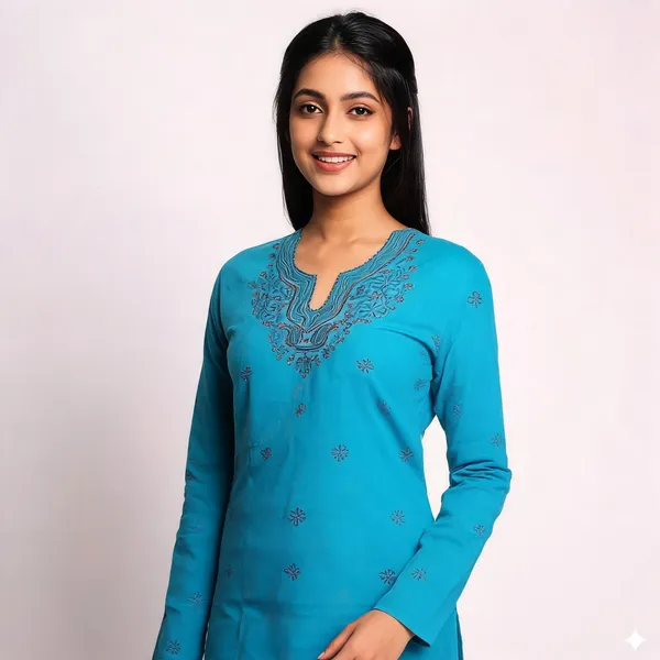Turquoise_Cotton_Embroidered_Unstitched_Kurta_Fabric_For_Women