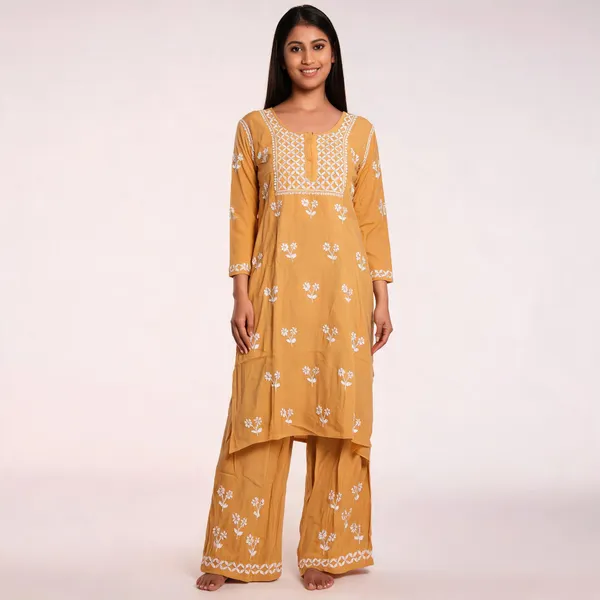 Mustard_Embroidered_Straight_Plazzo_Kurta_Set_For_Women