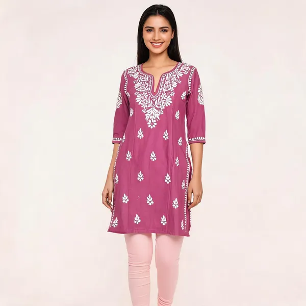 Pink_Floral_Straight_Kurta_For_Women