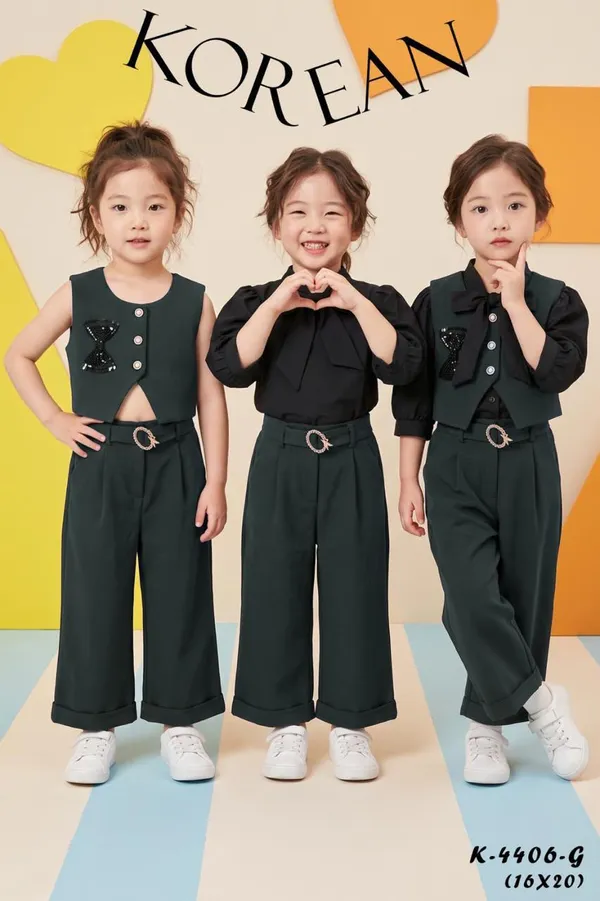 Green_And_Black_Partywear_Co_Ord_Set_for_Girls