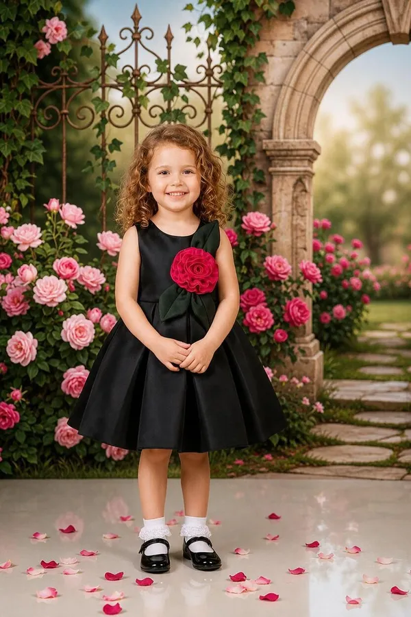 Black_Satin_A-Line_Dress_for_Girls