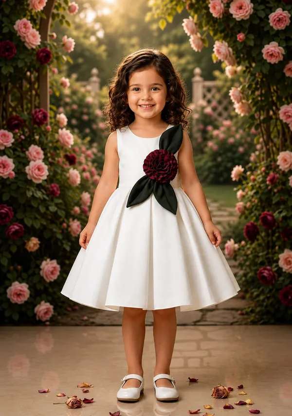 White_Sleeveless_Fit_And_Flare_Dress_for_Girls
