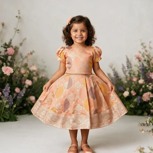 Peach_Printed_Fit_And_Flare_Dress_for_Girls