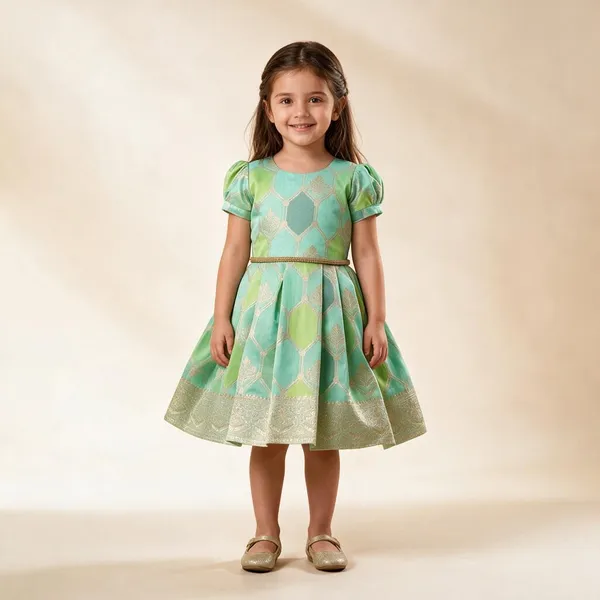 Mint_Green_Woven_Fit_And_Flare_Dress_for_Girls