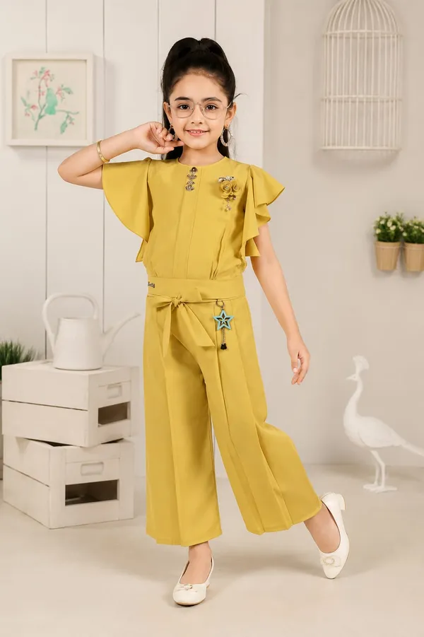 Yellow_Ruffle_Sleeve_Jumpsuit_for_Girls