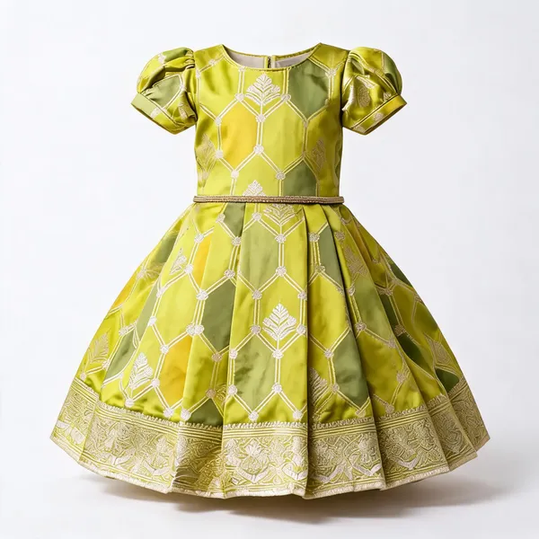 Green_Printed_Fit_And_Flare_Dress_For_Girls