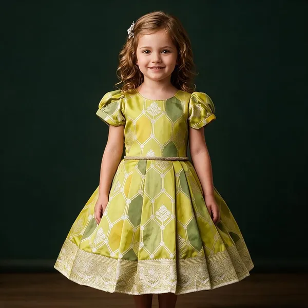 Green_Printed_Fit_And_Flare_Dress_For_Girls