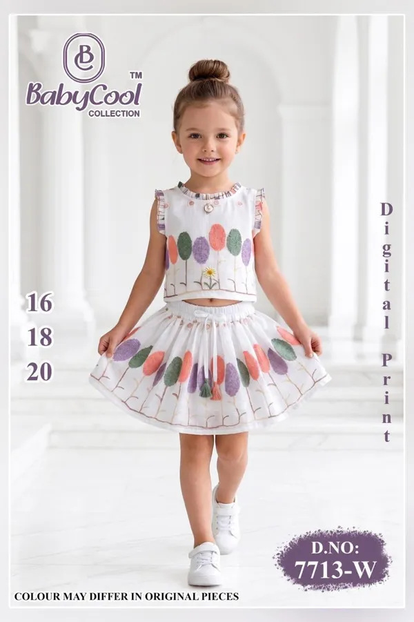 White_Digital_Print_Two_Piece_Dress_for_Girls