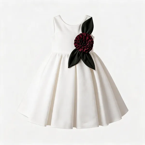 White_Sleeveless_Fit_And_Flare_Dress_for_Girls