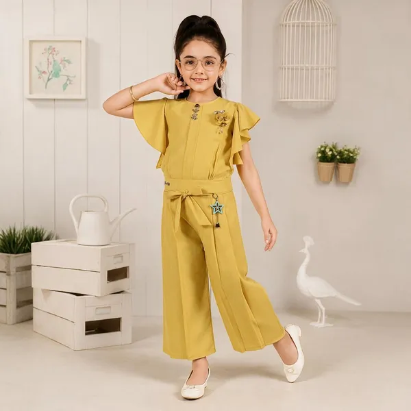 Yellow_Ruffle_Sleeve_Jumpsuit_for_Girls