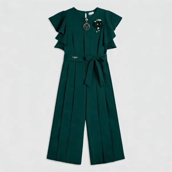 Green_Ruffle_Sleeve_Jumpsuit_for_Girls