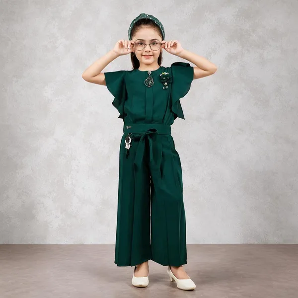 Green_Ruffle_Sleeve_Jumpsuit_for_Girls